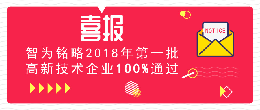 喜報！智為銘略2018年*一批高新技術(shù)企業(yè)100%通過