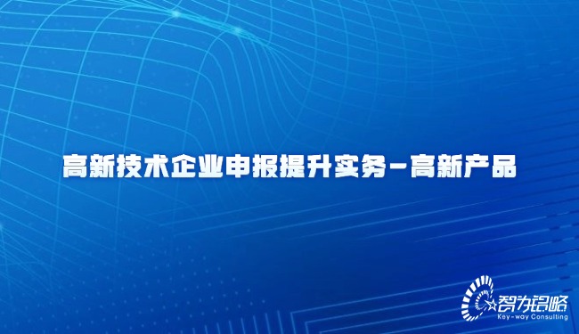 高新技術產業(yè)申報提升實務-高新產品