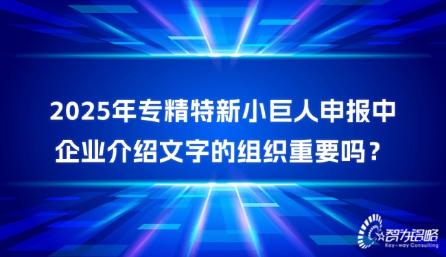 2025年專精特新小巨人申報中企業(yè)介紹文字的組織重要嗎？.jpg